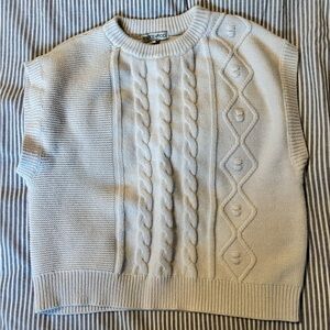 FRYE AND CO. Cream Cable Knit Sweater, size small, oversized